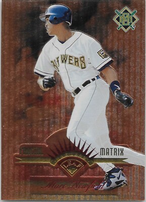 1997 Leaf Fractal Matrix #95 Marc Newfield Milwaukee Brewers