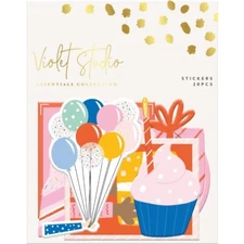 Violet Studio Celebrate Stickers DieCuts Birthday Party Balloons Cake Presents