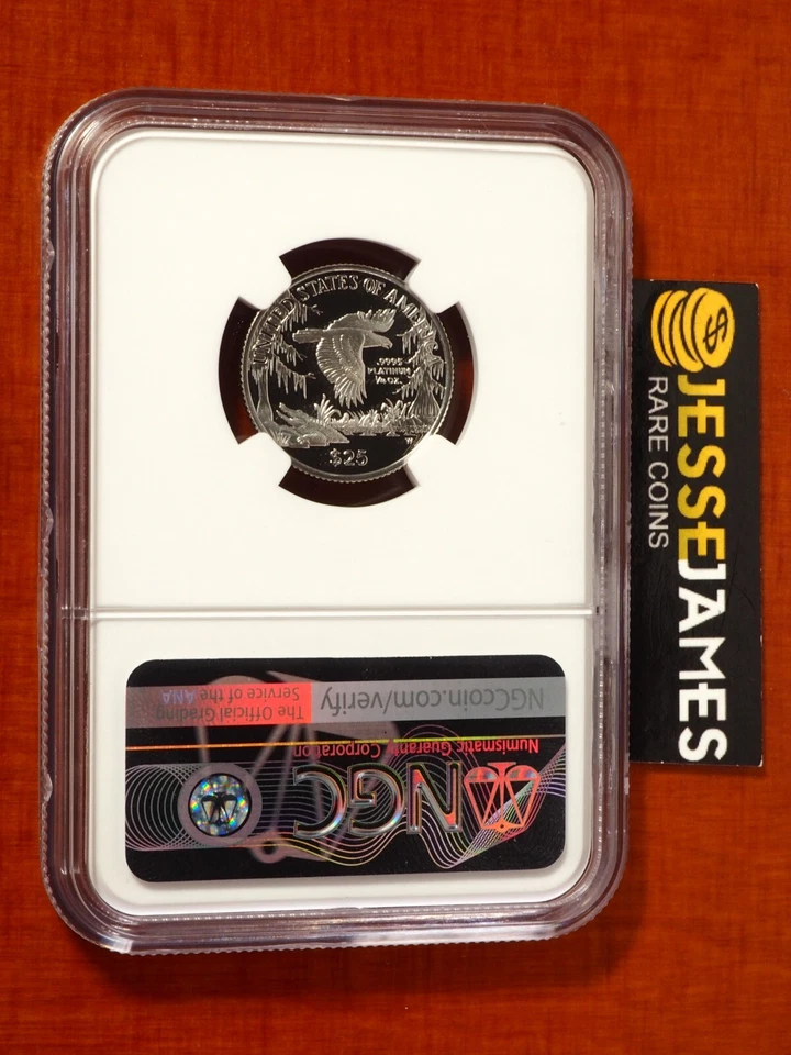 1999 W $25 PROOF PLATINUM EAGLE NGC PF70 ULTRA CAMEO DON EVERHART SIGNED 1/4 OZ - Image 2 of 2