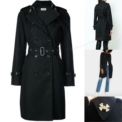 NWT Coach Black Embellished Trench Coat Size:US4/ UK8/ IT38/ S, RRP £675 - Image 1 of 4