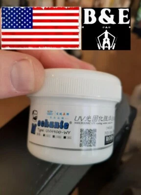 Mechanic, UV Curable Solder Mask Ink, Curing UVH900-WY, White 100g tub Pcb, Bga