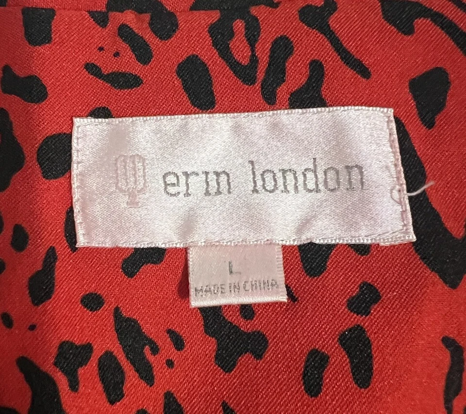 Chaqueta grande para mujer Erin London con estampado de guepardo animal rojo y negro Foto 4 de 4
