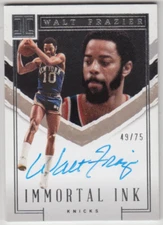 2022-23 Panini Impeccable Knicks Walt Frazier Immortal Ink Auto 49/75
