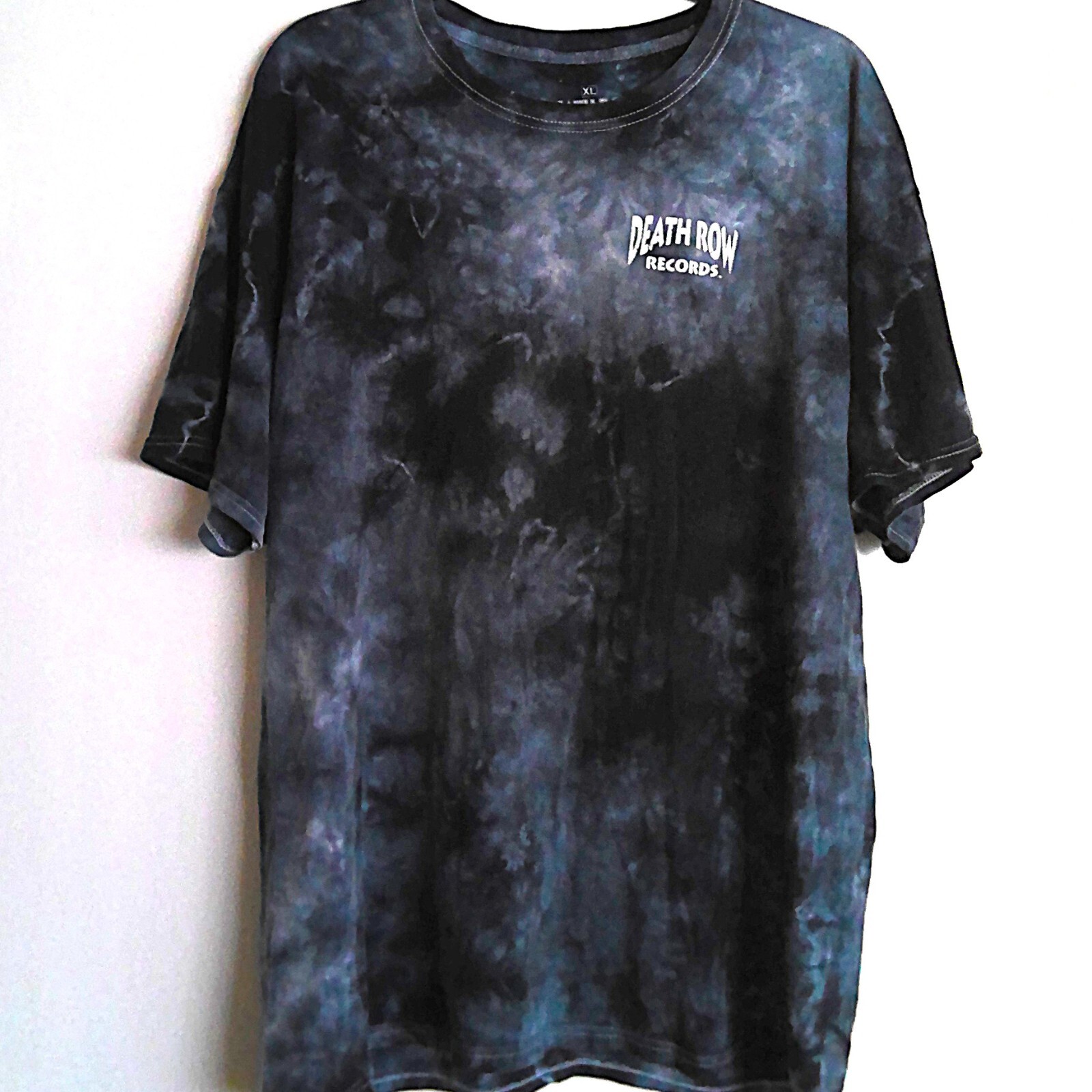 FILA T shirt Death Row Records uomo logo top manica corta grigio bluastro tie dye usata in ottime condizioni XL