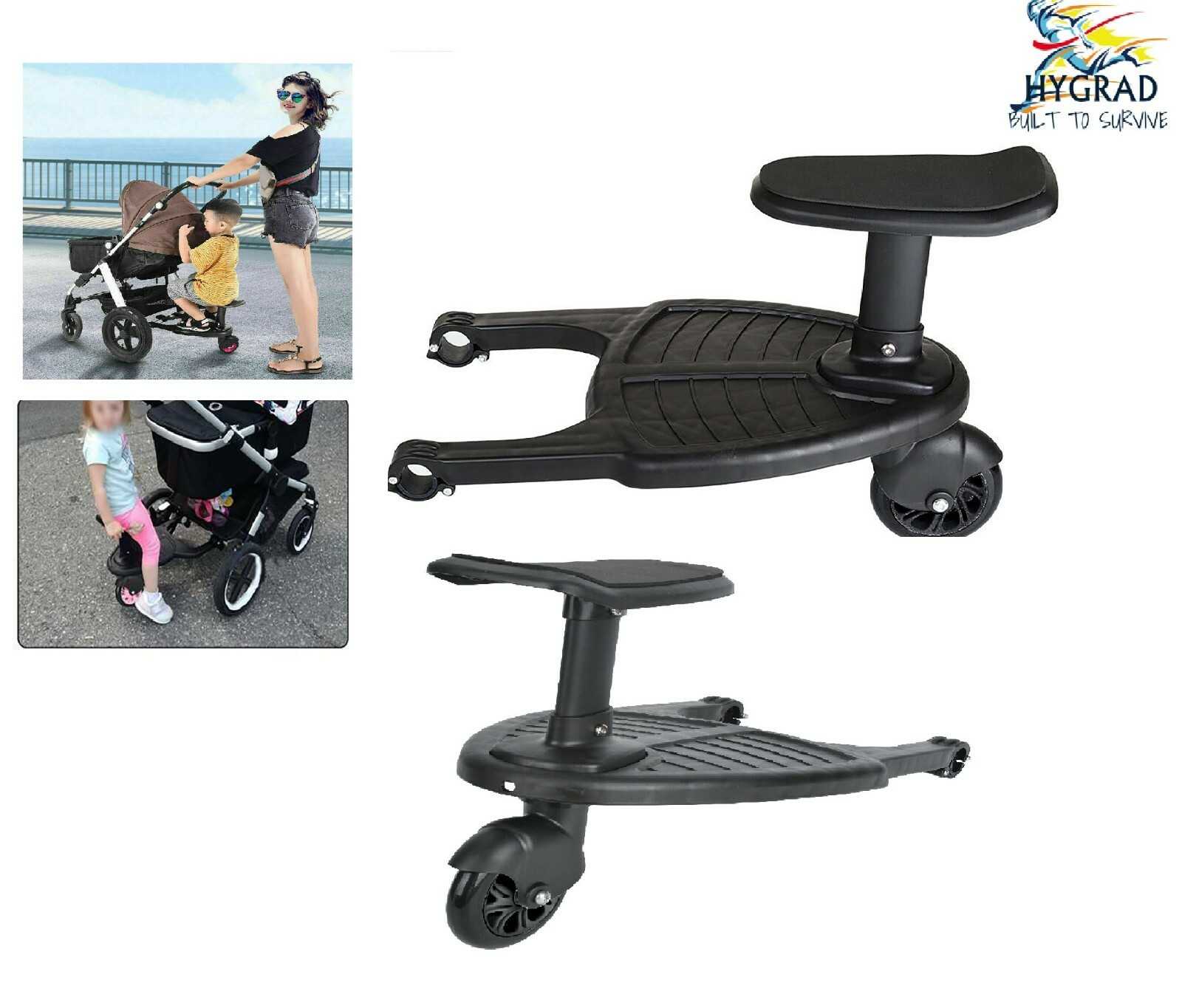 Buggy Board Stroller With Seat Kids Buggy Stroller Attachment Unisex Pram  Seat