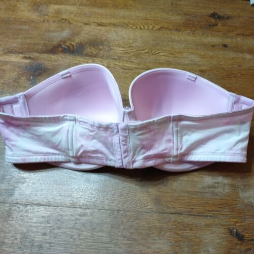 Torrid Curve 46C Push Up Strapless Pink White Bra Tie Dye - Picture 2 of 9