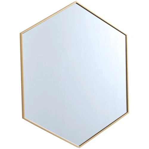 Elegant Decor Eternity 35" x 41" Hexagonal Metal Frame Mirror in Brass - Picture 3 of 13