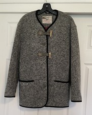 Wool Coat Jacket Womens Size 38 Gray Trachten Vintage