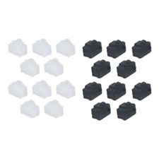 10Pc Ethernet Hub Port RJ45 Anti-Dust Cover Plugs Protector Cap 2 Color Silicone