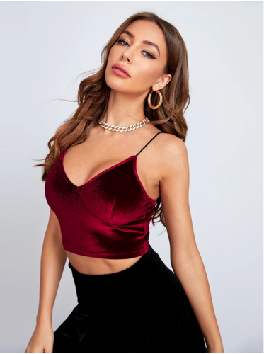 Maroon BAE Velvet Bustier Cami Top Sz XS S M L XL | eBay