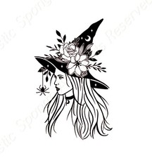 Halloween Witch With A Hat Reusable Stencil Sizes A5 A4 A3 Spider Decor / MG43