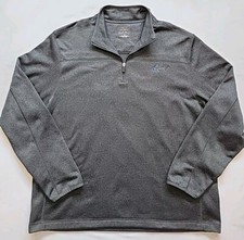 Greg Norman Golf 1/4 Zip Pullover Heathered Black Men's XL Blue Shark Logo