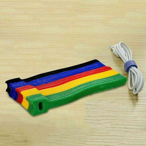 50Pcs Reusable Ties Nylon Strap Cord Loop Hook Cable Wraps Tool Tidy Organizer - Picture 11 of 12