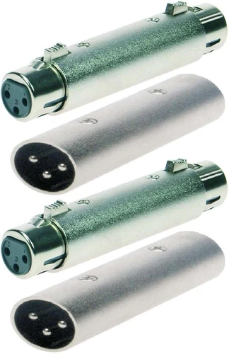 2 Sets ADAM HALL Audio Verbinder XLR Adapter 3-pol male männlich female weiblich