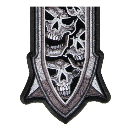 Subdued Gray Skulls Cross Patch, Skull Back Patches - Picture 4 of 5