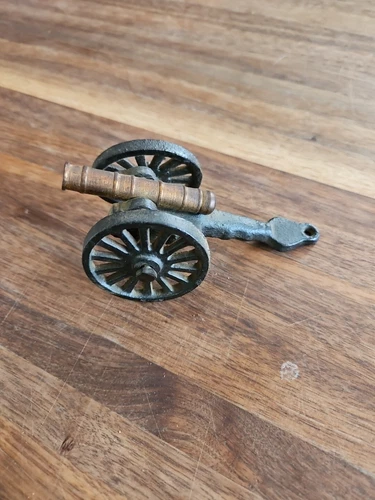 Vintage 5" Washington Novelty Mini Field Cannon Souvenir Brass & Cast Iron