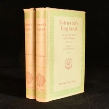1952 2 vols Johnson's England An Account of the Life and Manners of His Age A...
