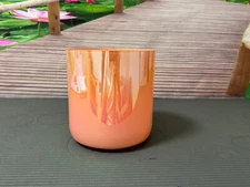 432Hz Cosmic Sound Bowl Colored F Heart Chakra Quartz Crystal Singing Bowl 7"