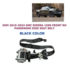 2019 20 21 22 23 2024 GMC Sierra 1500 front right side seat belt BLACK