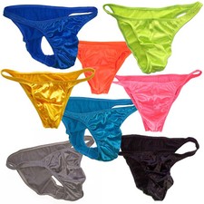 K319 Y Sexy Mens High Cut Bikini Swimsuit Low Rise Shiny Satin Knit fabric