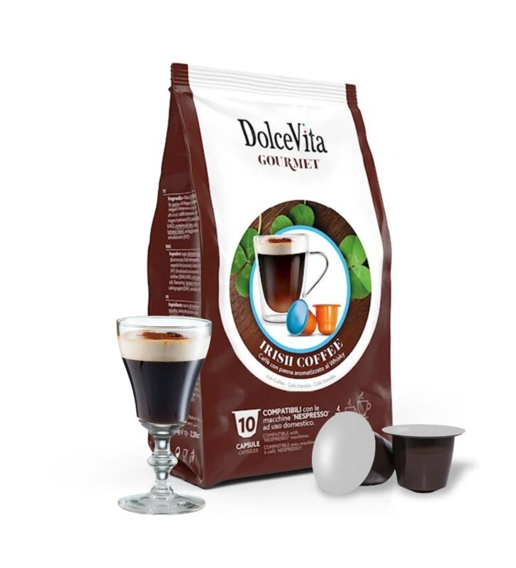 60 Capsule IRISH COFFEE compatibile NESPRESSO° marchio Dolce Vita