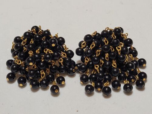 RARE VINTAGE LAURA VOGEL SIGNED BEADED DANGLE EARRINGS CLIP ON #5 - Picture 2 of 5