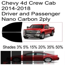 Nano Carbon Window Tint fits Chevy 1500 2014-2018 Custom factory precut tint