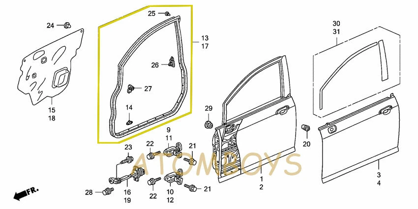 For Nissan DATSUN SUNNY 120y B210 KB210 COUPE DOOR SEAL RUBBER WEATHERSTRIP - Imagen 3 de 4