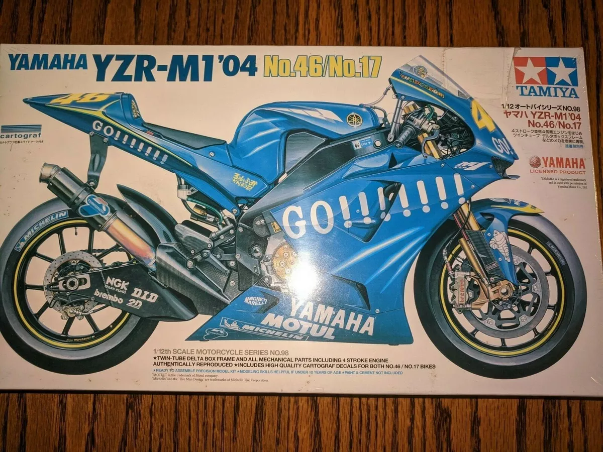 Tamiya Yamaha YZR-M1 '04 No. 46/No. 17 1/12th Scale Motorcycle Series No.98