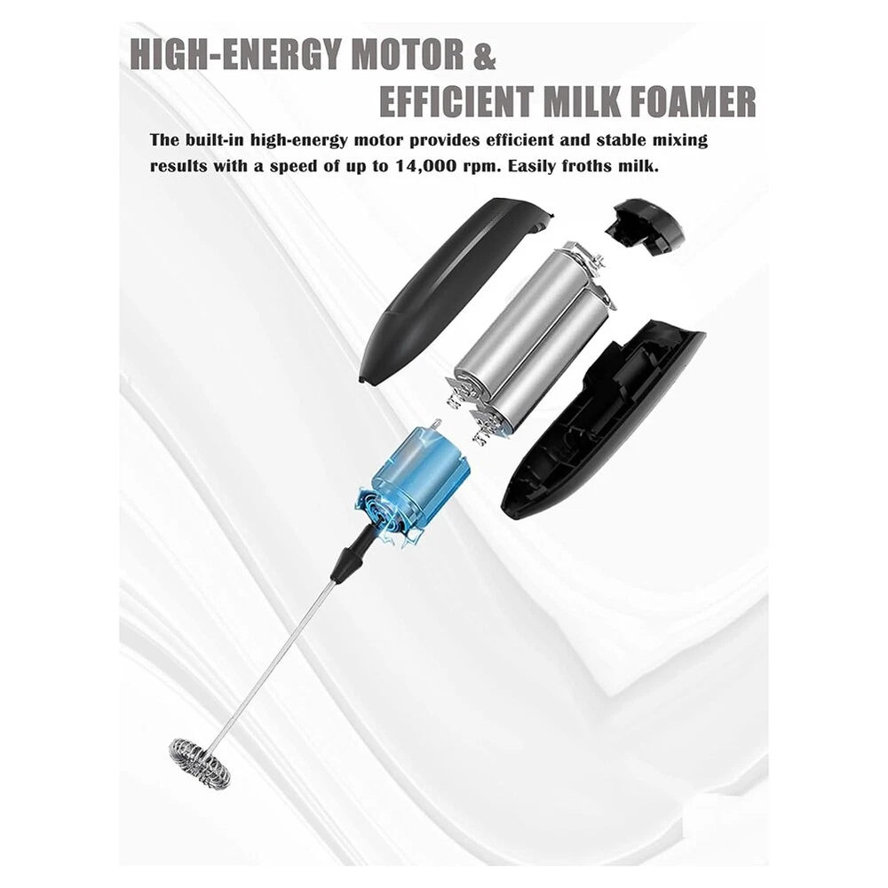 Milk Frother Handheld, Battery Operated Hand Frother Maker with Stainless3455
