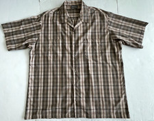 Triumph of California Shirt XL Brown Plaid Button Up Short Sleeve Mens