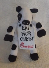 Chick Fil A Cow Eat Mor Chikin Plush Stuffed Animal White Black Spots 6" Tall