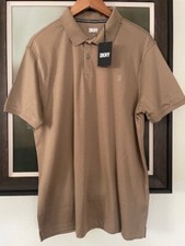 DKNY Men's Classic Fit Polo Shirt, Size Large, Color TAUPE NEW 