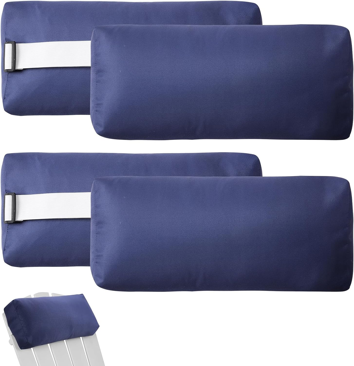 4 Pack Adjustable Chaise Lounge Head Pillows for Outdoor Chairs