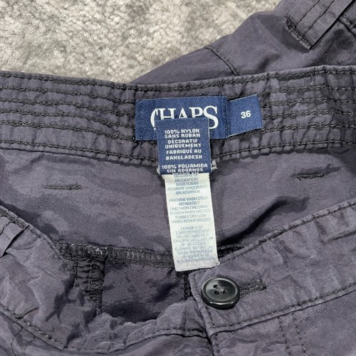 Vintage Chaps Cargo Shirt Mens 36 Blue Lightweight Nylon Fishing Hiking Camping - Picture 15 of 16