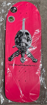 Neon Pink Powell Peralta Ray Bones Rodriguez Skull Sword  snub Skateboard Deck