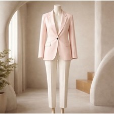 Zara Straight-Cut One Button Blazer Pink/Blush Womens Size Small NOWT