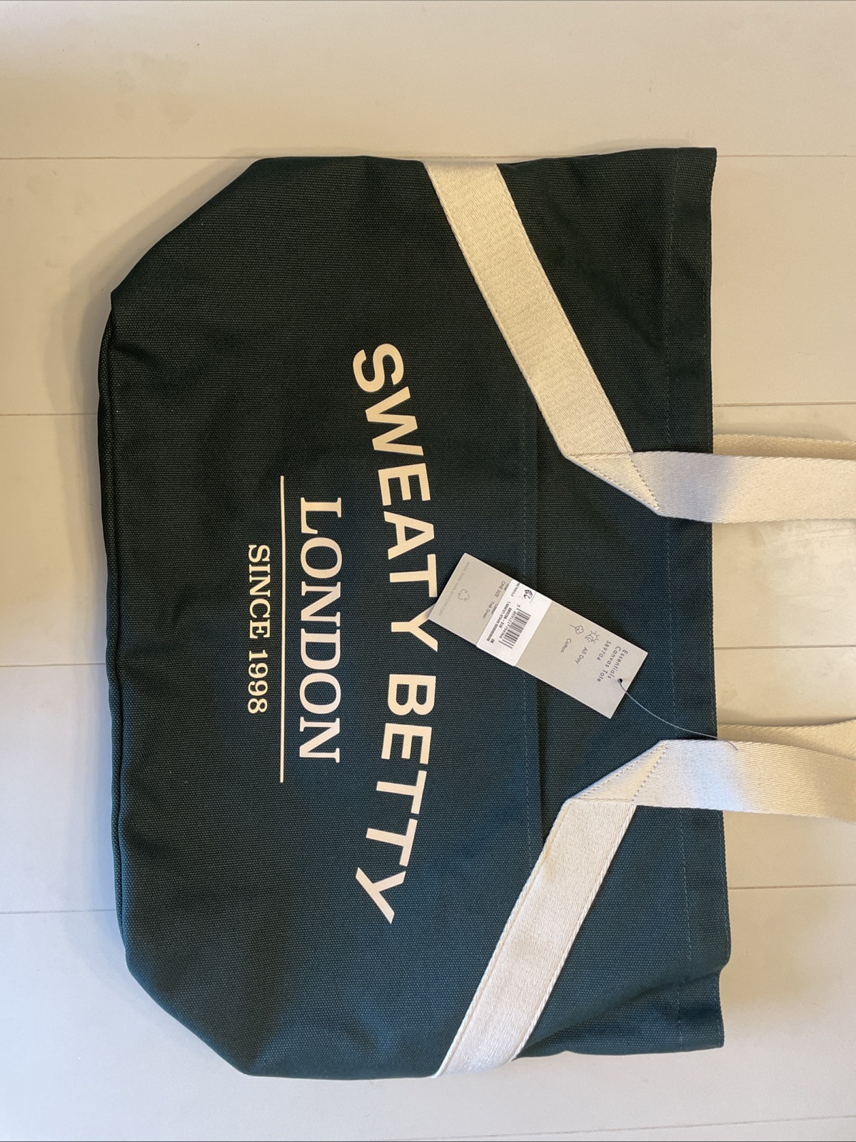 NWT SWEATY BETTY Essentials Canvas Tote bag, Trek Green, cotton $74