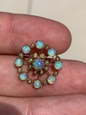 9ct Gold Victorian Natural Opal & Seed Pearl Brooch 2.5 Grams Heavy