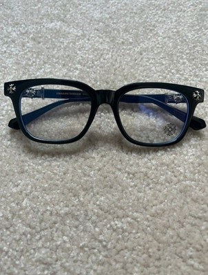 Chrome Hearts Full Rim Black Eyeglasses Unisex Plastic Metal Designer