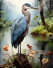 "Blue Heron 7" 8.5x11 Fine Art Print Limited to Only 20 Hand-Numbered Copies