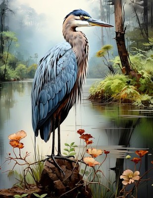 ''Blue Heron 7'' 8.5x11 Fine Art Print Limited to Only 20 Hand-Numbered Copies