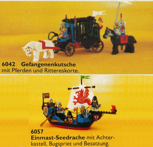 Lego CASTLE 6042 Dungeon Hunters + 6057 Sea Serpent Black Knights Drachen