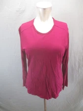 SEG'MENTS Size L Womens Pink 100% Merino Wool Long Sleeve Casual Soft Top 675
