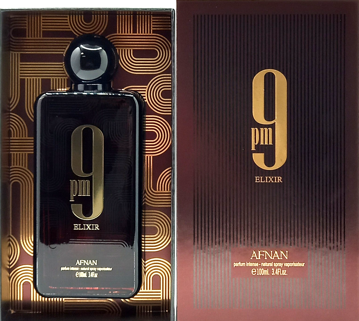 AFNAN 9PM ELIXIR PARFUM INTENSE SPRAY UNISEX 3.4 Oz / 100 ml BRAND