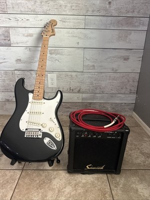 Squier Sonic Stratocaster Electric Guitar Pack with Samick Smart 3 Amp Tested