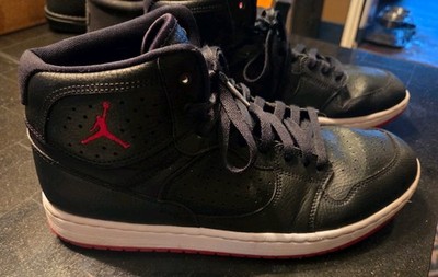 Jordan Access Black Gym Red High Top Leather Men's Athletic Shoes AR3762-001