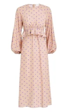 Zimmermann 100% Silk Flounce Midi Polka Dot Dress AU0 US4 UK8 