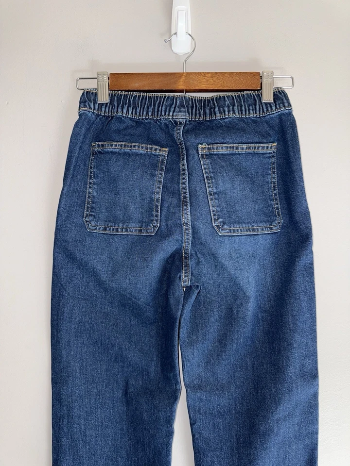 Old Navy Boys Pull On Straight Jeans 2 Pair Elastic Drawstring Denim Large 10/12 - Image 4 of 4