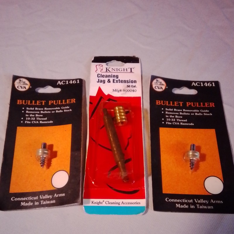 CVA Knight .50 Cal Brass Bullet Puller 10-32 Thread Cleaning Jag Extension Set